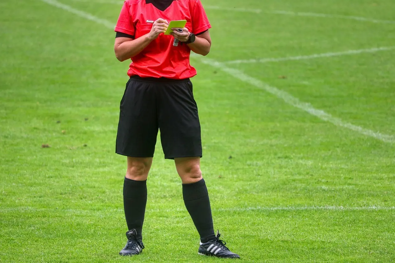 Fodbolddommer på banen